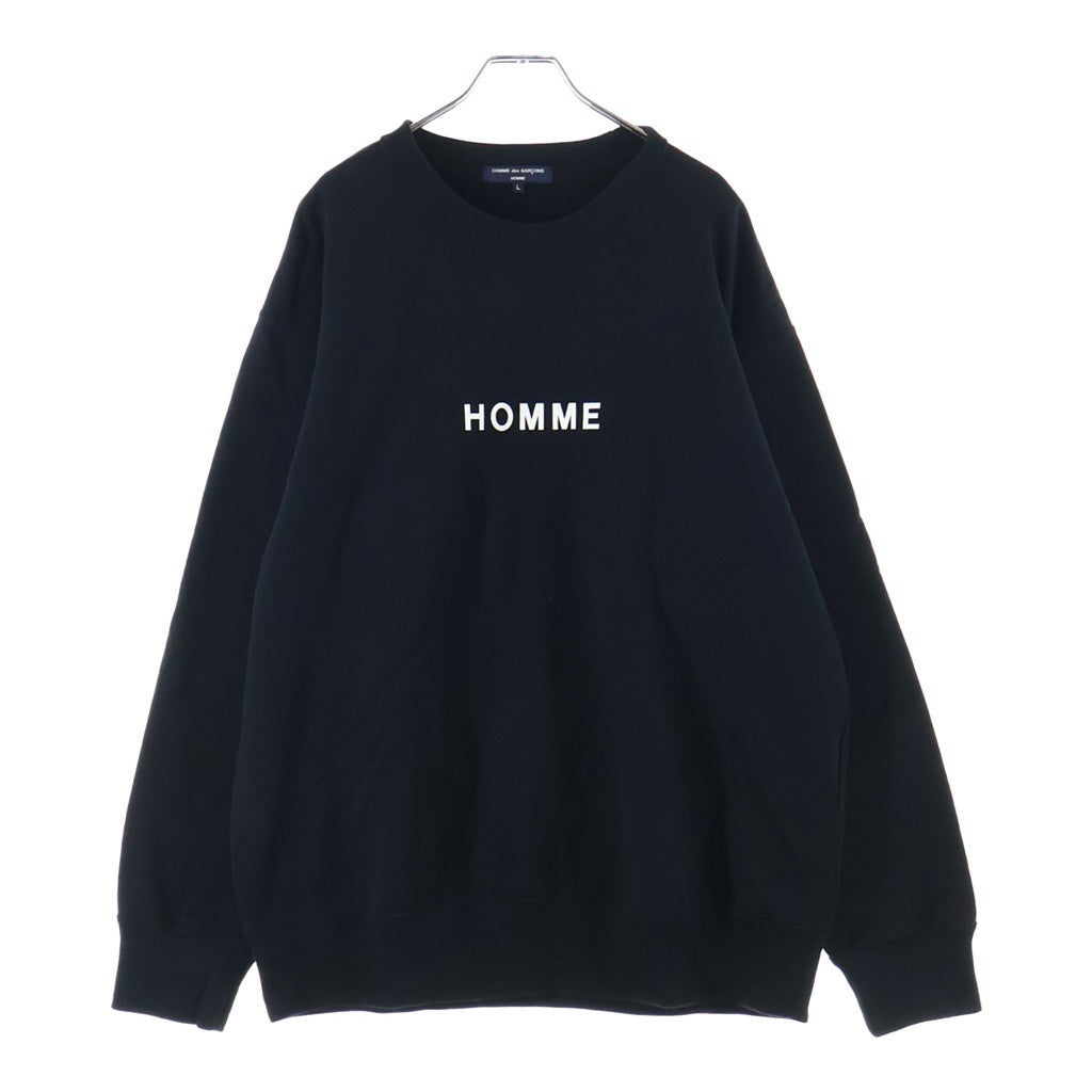 COMME des GARCONS HOMME(コムデギャルソンオム) 24SS HOMMEプリント 綿裏毛 クルーネック スウェット HM-T104 ブラック