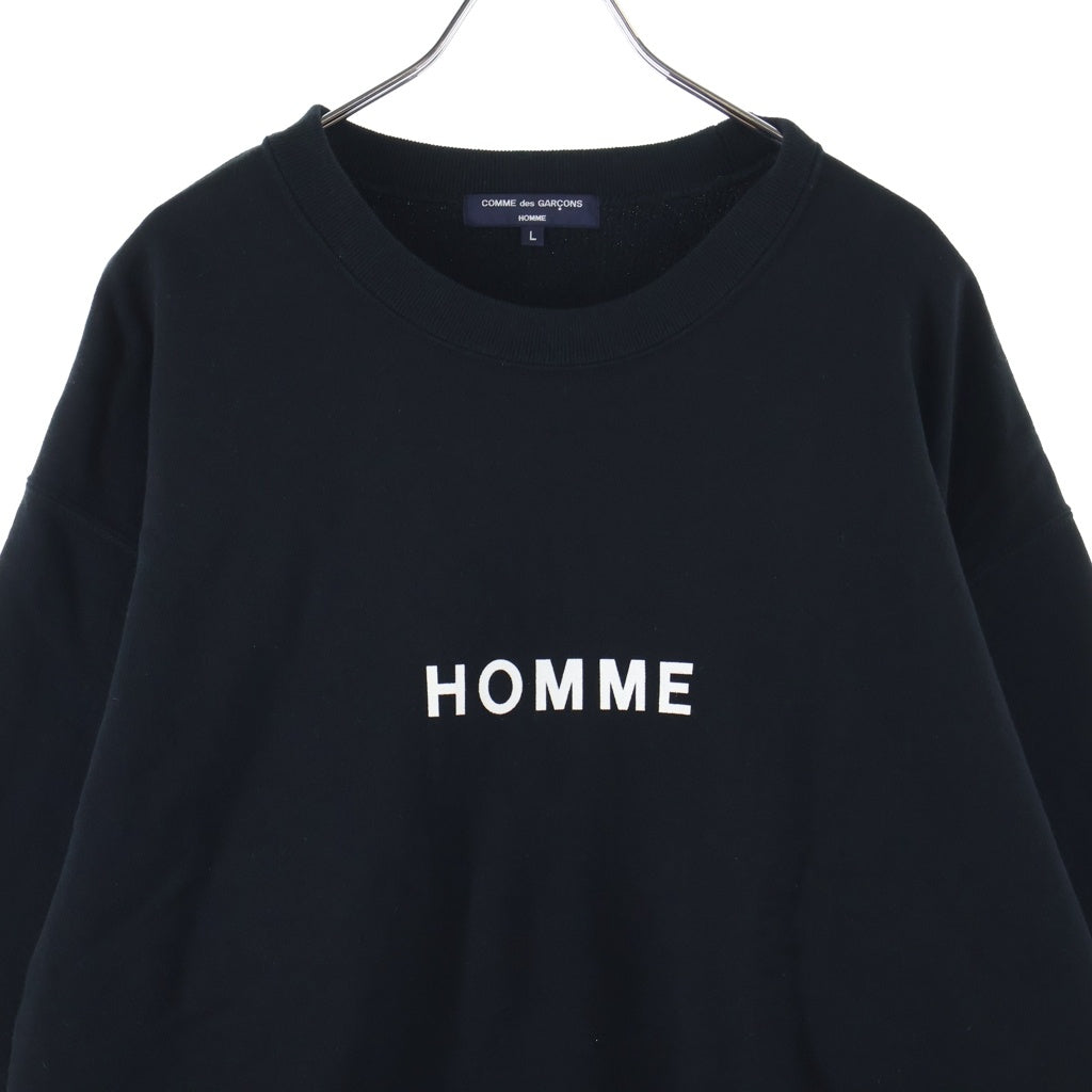COMME des GARCONS HOMME(コムデギャルソンオム) 24SS HOMMEプリント 綿裏毛 クルーネック スウェット HM-T104 ブラック