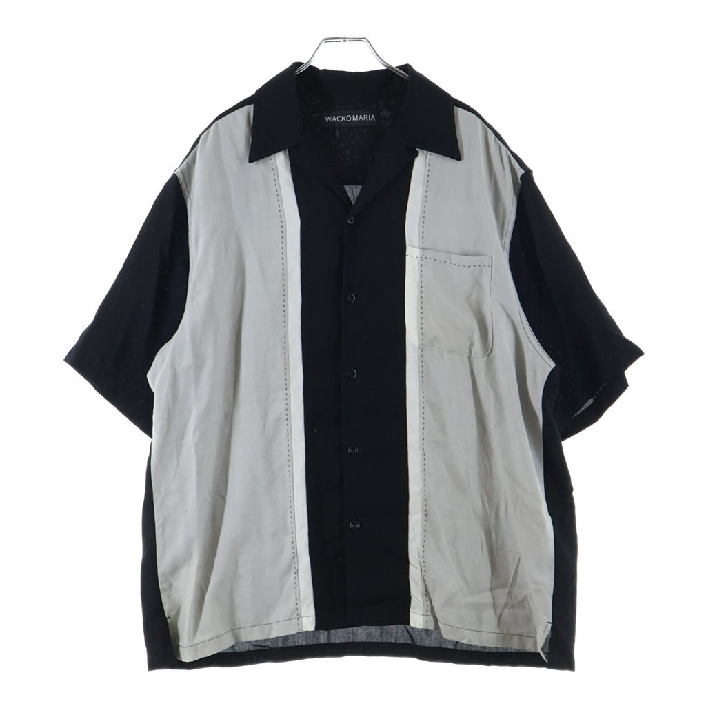 WACKO MARIA(ワコマリア) SWITCHING SHIRT 26SS-WMS-OC02 スイッチング シャツ 半袖 ブラック/グレー