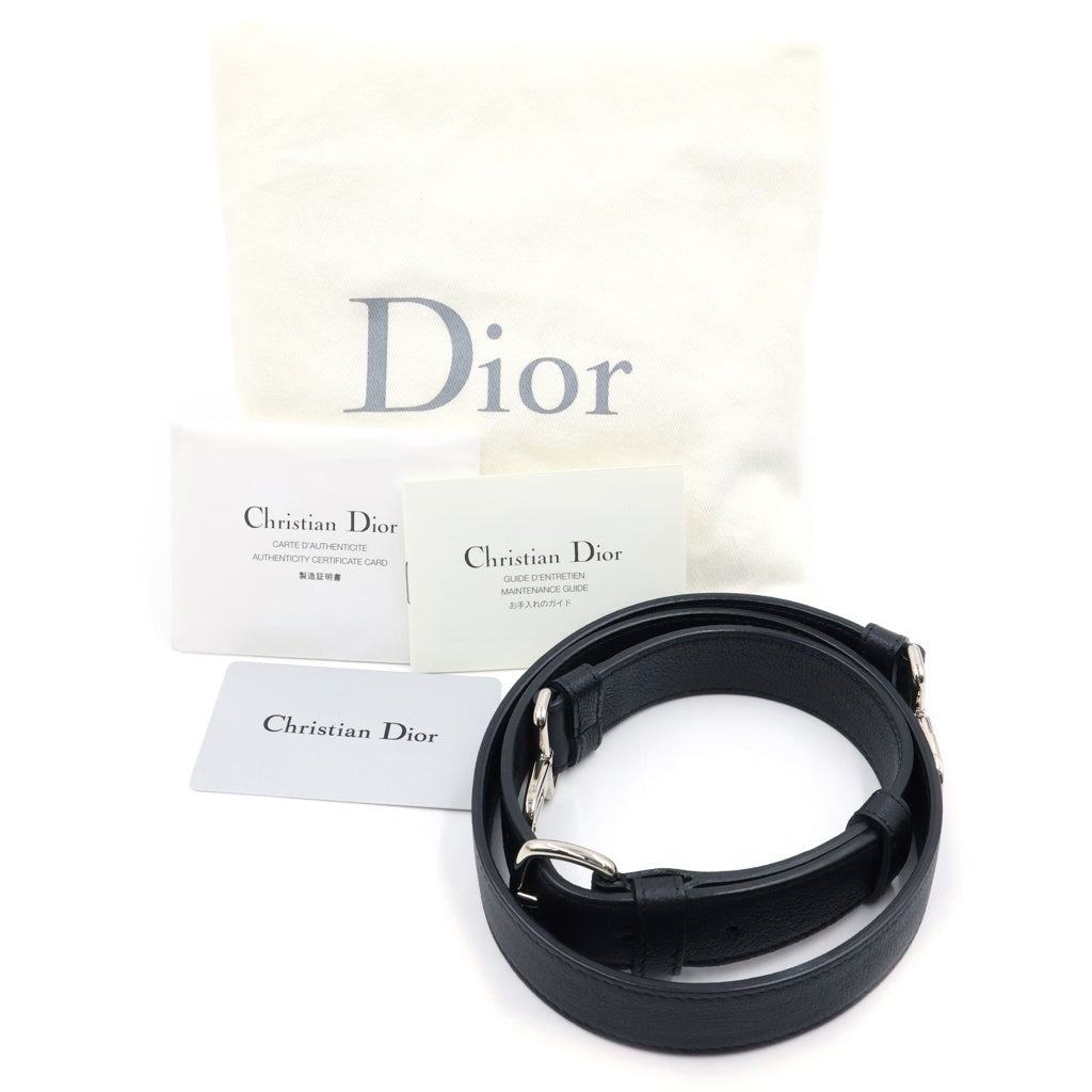 Christian Dior(クリスチャンディオール) オープンバー 2WAYトートバッグ ブラック レザー シルバー金具 M1067PVFW レディース