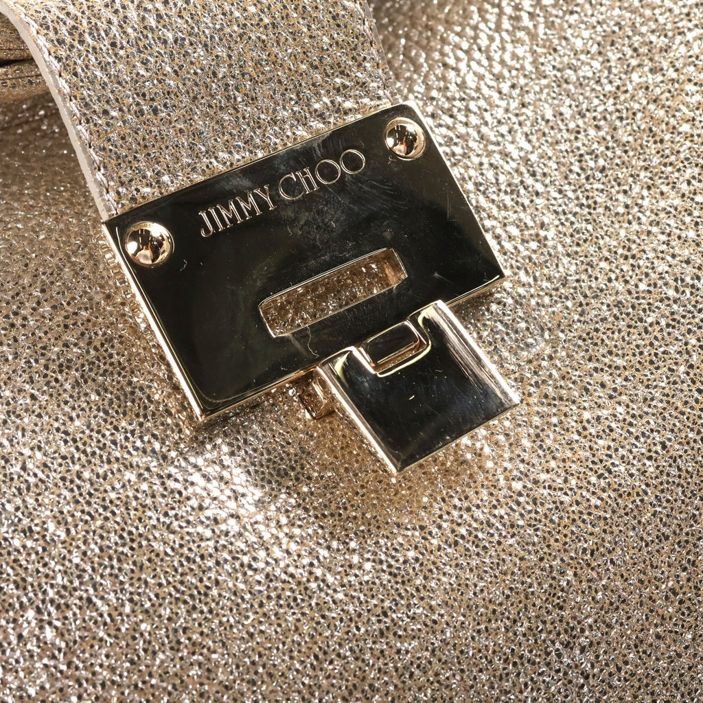 JIMMY CHOO(ジミーチュウ) ワンショルダーバッグ ハンドバッグ ゴールド レザー ゴールド金具 レディース