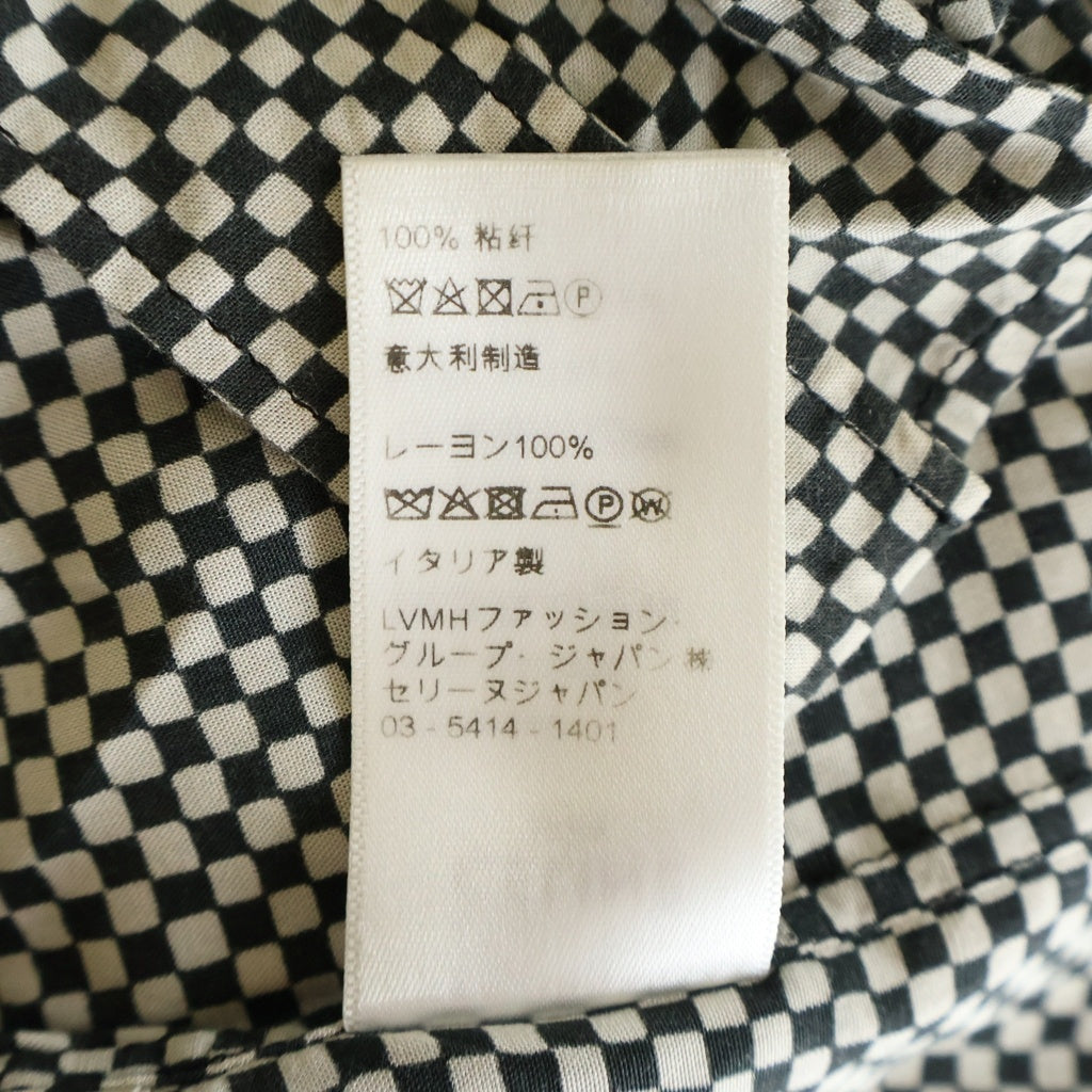 CELINE(セリーヌ) 21SS THE DANCING KID レーヨン チェック 長袖シャツ ブラック/ホワイト 2C028329M