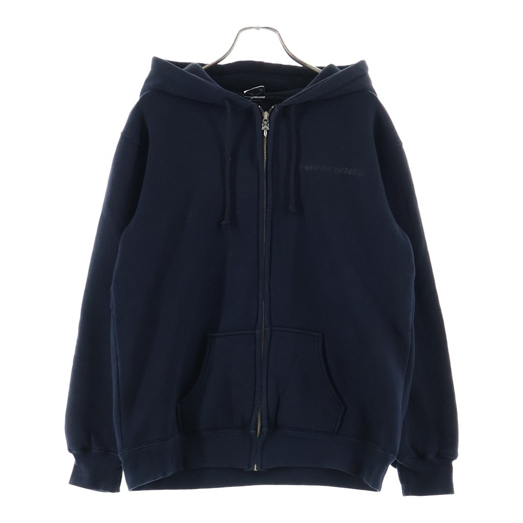 CHROME HEARTS(クロムハーツ) OLD SWTSHRT HD ZIP バックCHプラスプリント 裏地サーマル ジップアップパーカー ネイビー