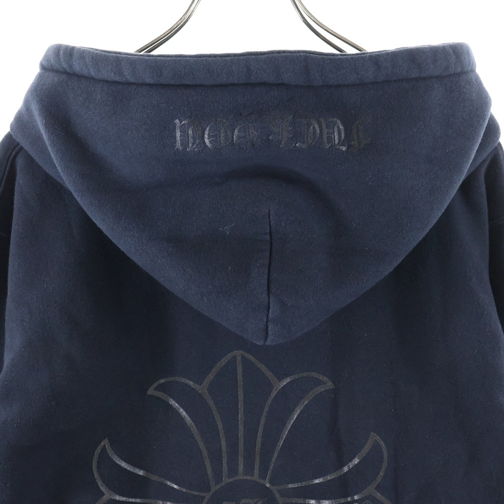 CHROME HEARTS(クロムハーツ) OLD SWTSHRT HD ZIP バックCHプラスプリント 裏地サーマル ジップアップパーカー ネイビー