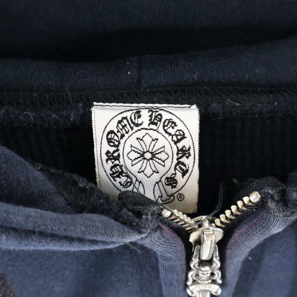 CHROME HEARTS(クロムハーツ) OLD SWTSHRT HD ZIP バックCHプラスプリント 裏地サーマル ジップアップパーカー ネイビー