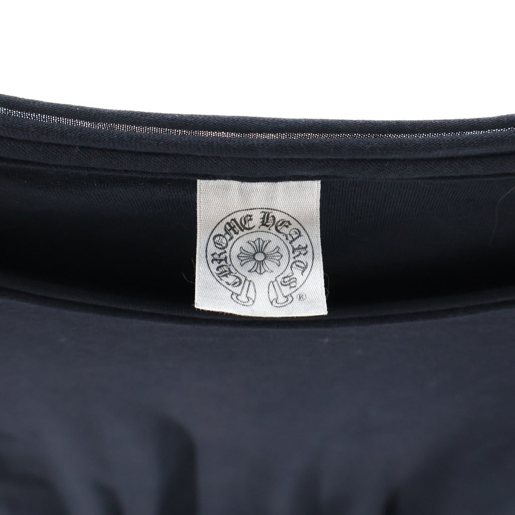 CHROME HEARTS(クロムハーツ) RIBBED L/S TEE オールド バックスクロールラベル フローラルクロス ブラック