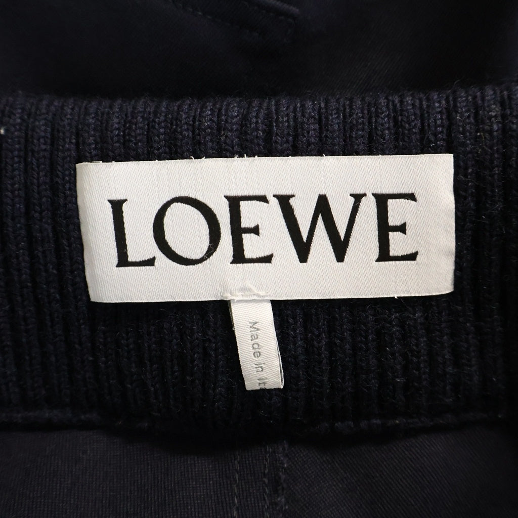 LOEWE(ロエベ) バック アナグラム 革パッチ付き リブウエスト パンツ ネイビー H526Y04W87