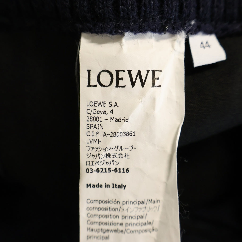 LOEWE(ロエベ) バック アナグラム 革パッチ付き リブウエスト パンツ ネイビー H526Y04W87