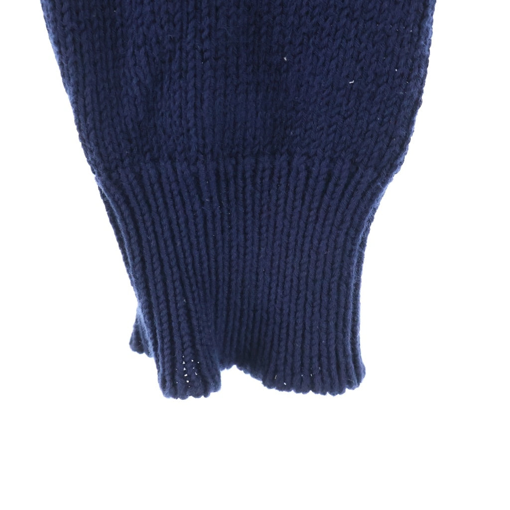 Maison Margiela(メゾンマルジェラ) 22SS ダメージ加工 クルーネック ニット コットン ネイビー S51GP0256