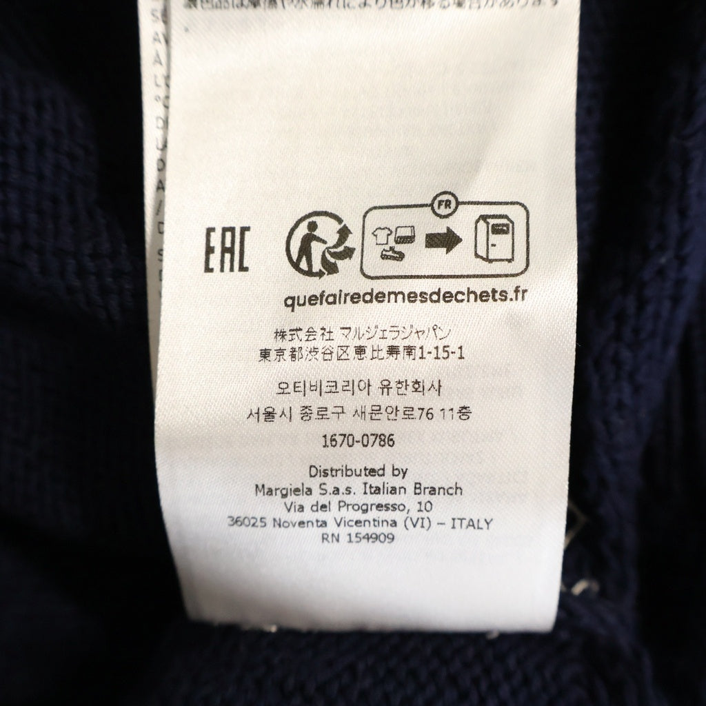 Maison Margiela(メゾンマルジェラ) 22SS ダメージ加工 クルーネック ニット コットン ネイビー S51GP0256