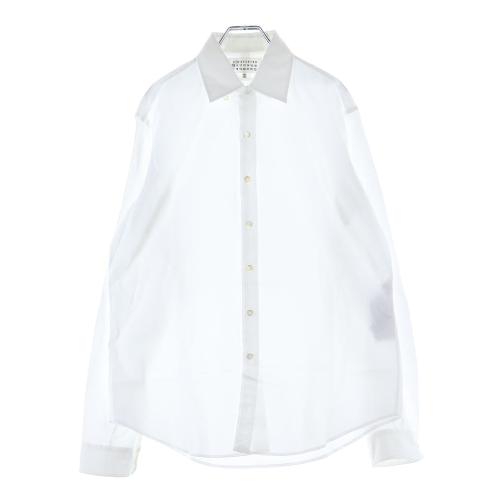 Maison Margiela(メゾンマルジェラ) 25SS ボタンダウン コットン 長袖シャツ ホワイト S50DL0505