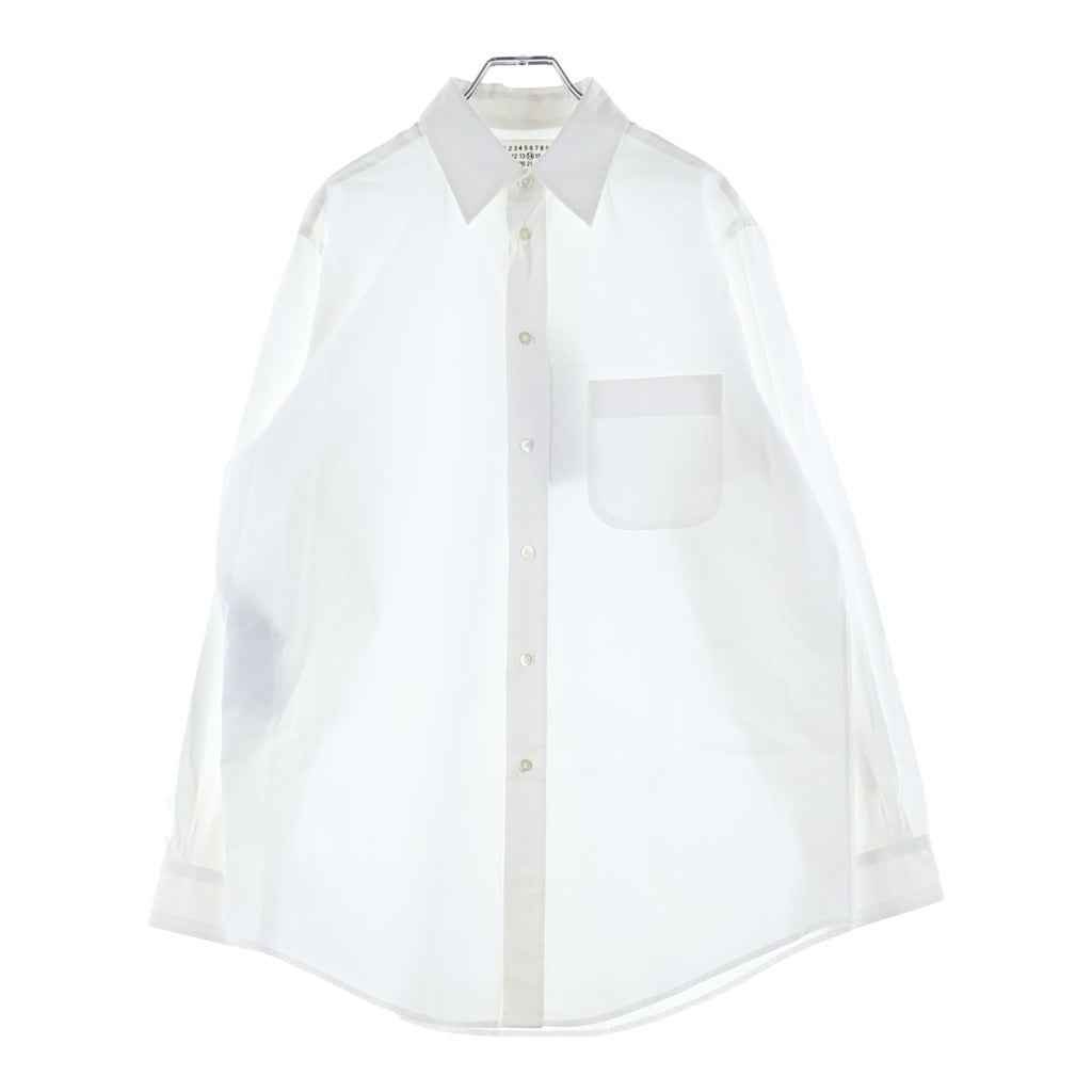 Maison Margiela(メゾンマルジェラ) 24SS Wide Collar L/S Cotton Shirt ワイド ロングスリーブ 長袖シャツ ホワイト S50DL0486