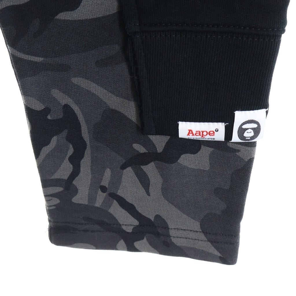 AAPE BY A BATHING APE(エーエイプバイアベイシングエイプ) スプリット パッチワークデザイン プルオーバーパーカー フーディー ブラック AAPSWM3357XX9