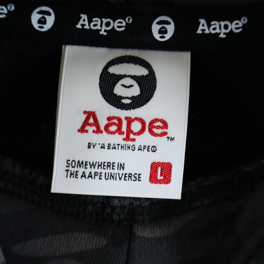 AAPE BY A BATHING APE(エーエイプバイアベイシングエイプ) レイヤード カモフラ プルオーバーパーカー フーディー ブラック AAPSWM3352XX9