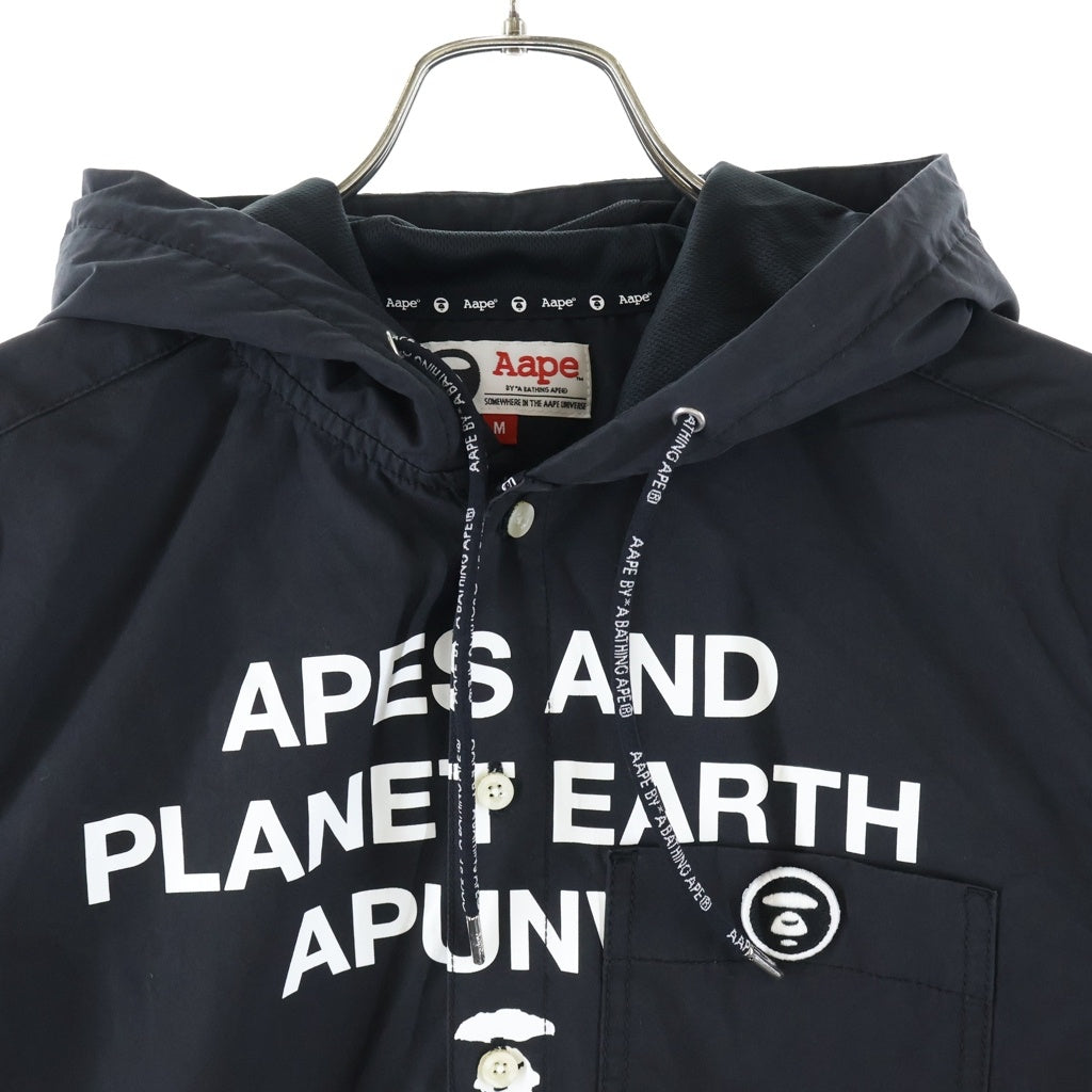 AAPE BY A BATHING APE(エーエイプバイアベイシングエイプ) フロントデザイン 胸ポケット ジャケット フーディー ブラック AAPSTM8261XX9