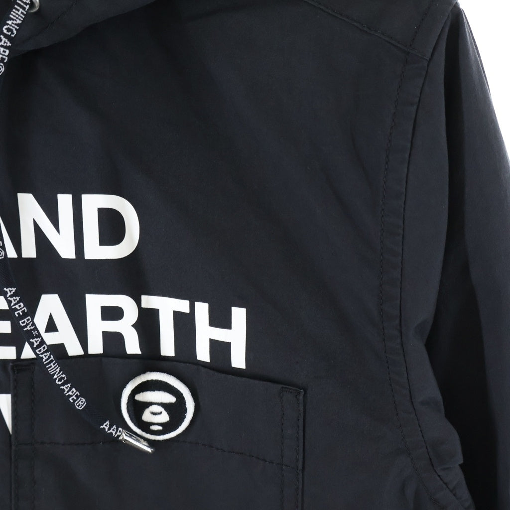 AAPE BY A BATHING APE(エーエイプバイアベイシングエイプ) フロントデザイン 胸ポケット ジャケット フーディー ブラック AAPSTM8261XX9