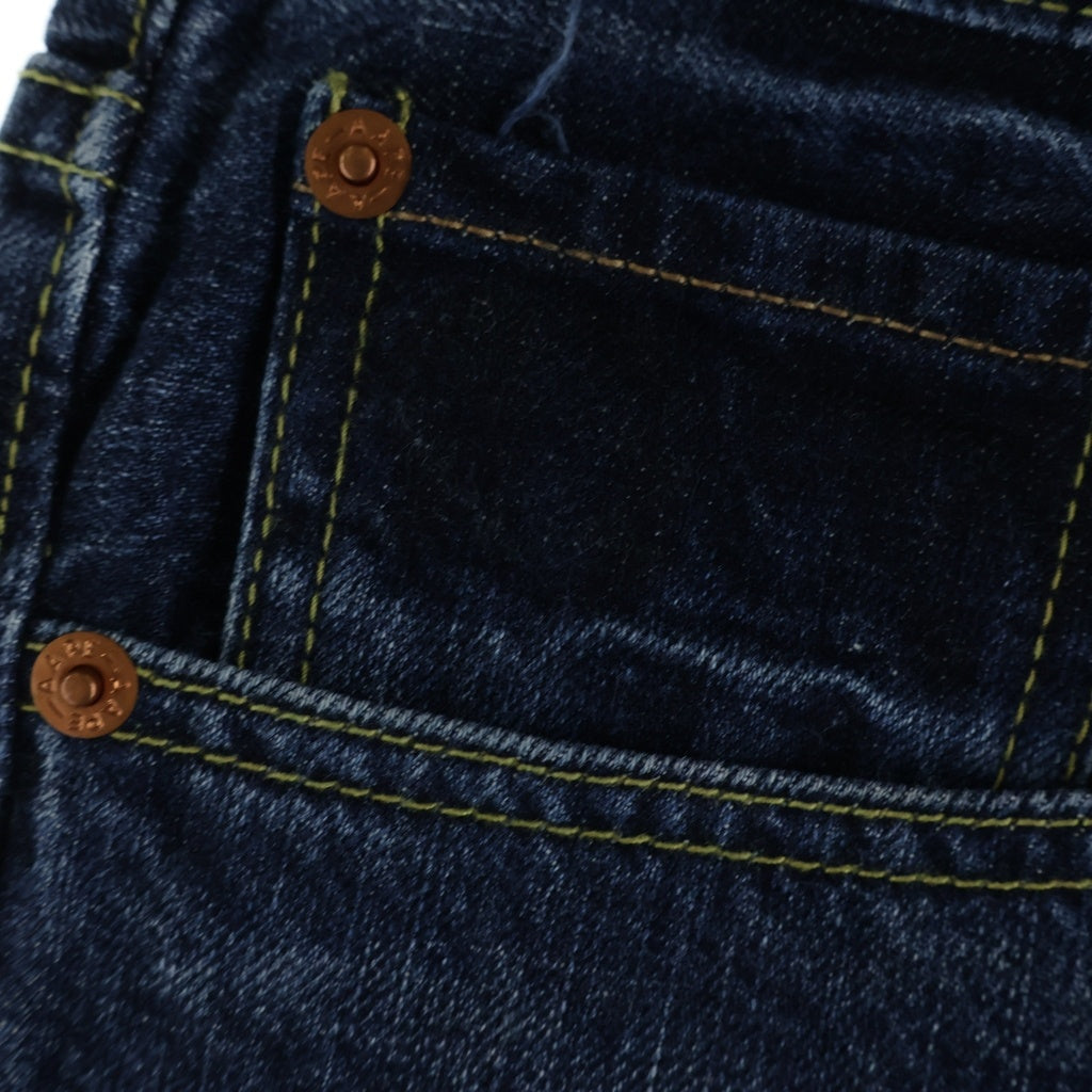 AAPE BY A BATHING APE(エーエイプバイアベイシングエイプ) バックポケット ペイント ハーフパンツ ショーツ インディゴ ASP1009A