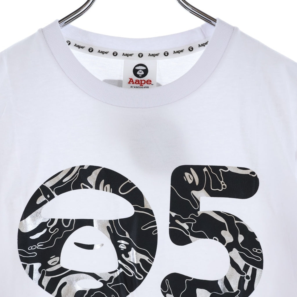 AAPE BY A BATHING APE(エーエイプバイアベイシングエイプ) 05 アニバーサリー フロントデザイン 半袖Tシャツ カットソー ホワイト AAPTEM2920XX8