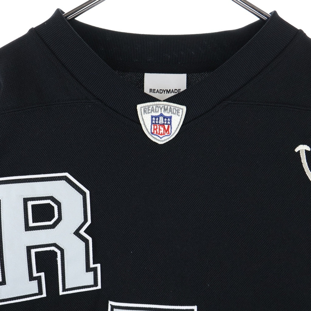 READY MADE(レディメイド) GAME SHIRT SMILE スマイル刺繍 長袖ゲームシャツ ブラック RE-P0-BK-00-00-249