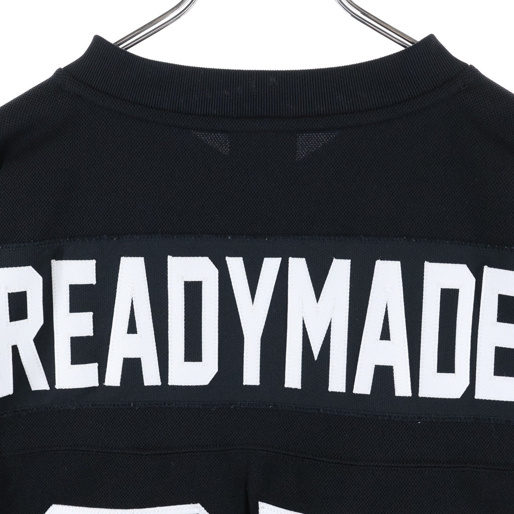 READY MADE(レディメイド) GAME SHIRT SMILE スマイル刺繍 長袖ゲームシャツ ブラック RE-P0-BK-00-00-249