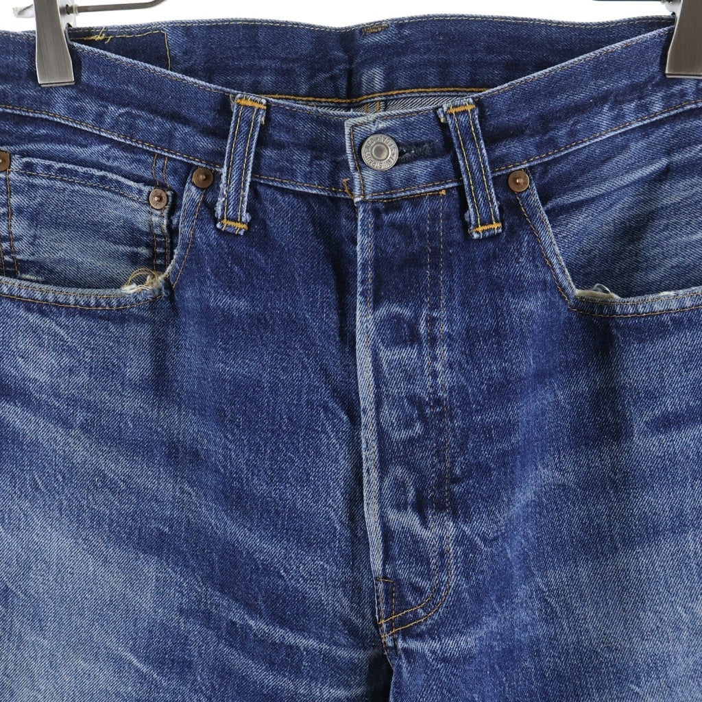 Levi's(リーバイス) 00s VINTAGE 501XX 復刻 USA製 BIGE ボタン裏555 バレンシア工場 ストレートデニムパンツ インディゴ