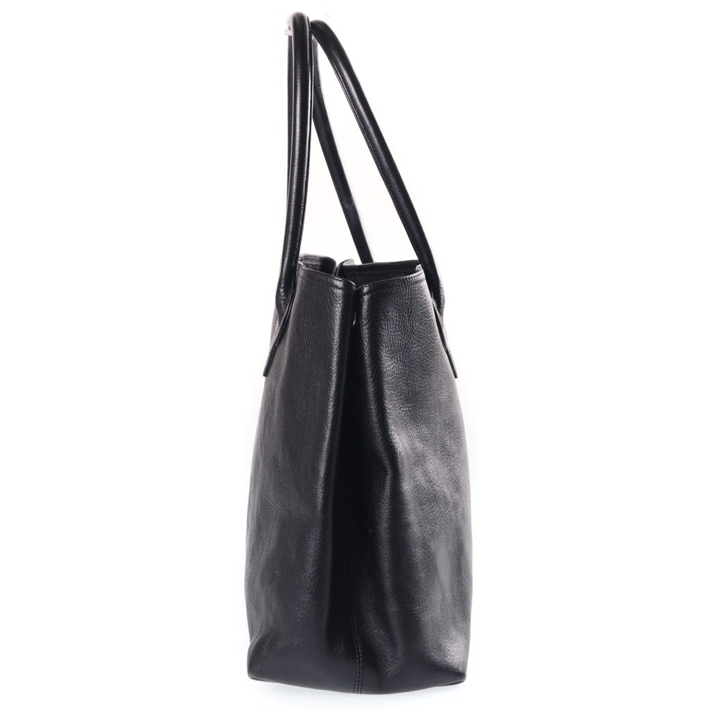 CHROME HEARTS(クロムハーツ) W SNP BS FLUER PATCH TOTE ダブルスナップ BSフレアパッチ レザー トートバッグ ブラック