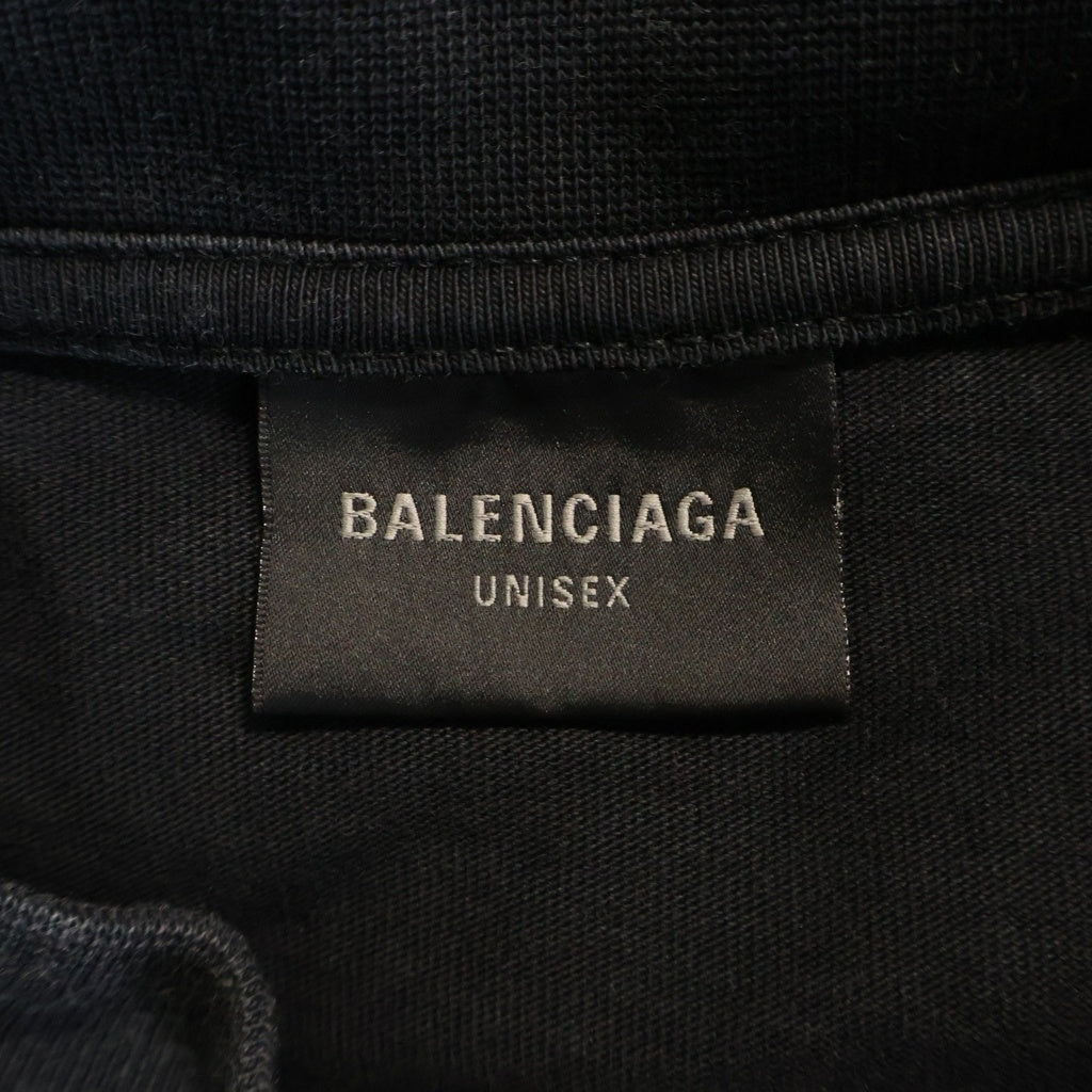 BALENCIAGA(バレンシアガ) ダメージ加工フレイムロゴTシャツ 787349 TQVW7 ブラック