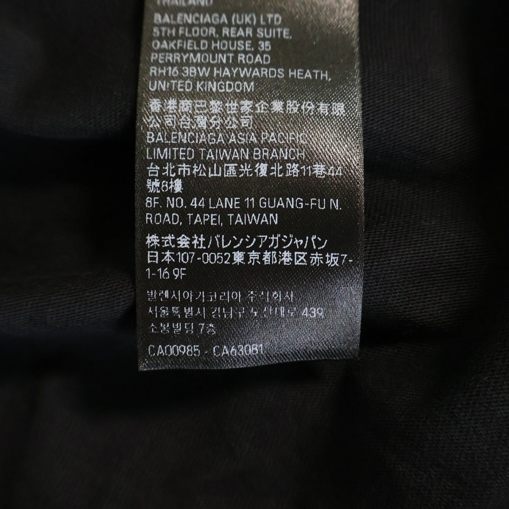 BALENCIAGA(バレンシアガ) ダメージ加工フレイムロゴTシャツ 787349 TQVW7 ブラック
