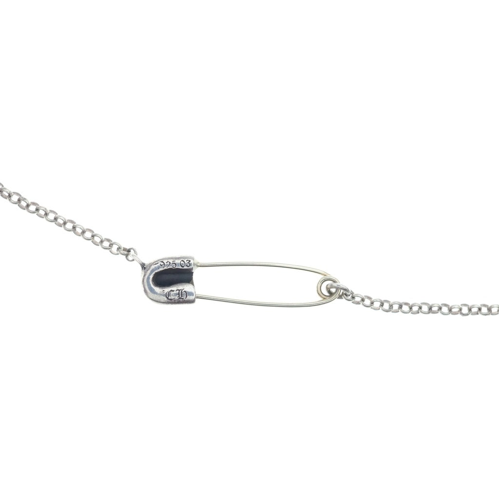 CHROME HEARTS(クロムハーツ) SAFETY PIN R18 1DIA セーフティピンロールチェーン 1ダイヤ シルバーネックレス