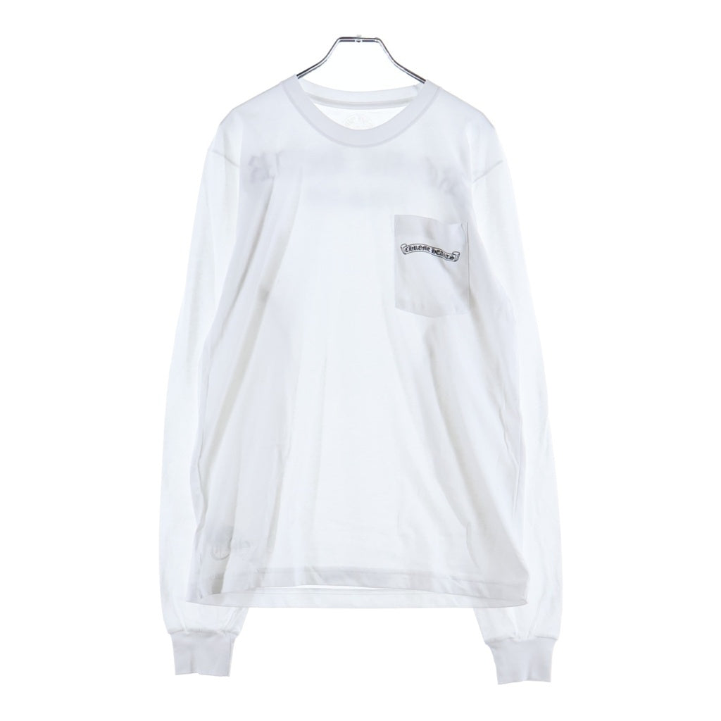 CHROME HEARTS(クロムハーツ) BACK ARCH LOGO SCROLL RABEL USA PRINT バックアーチロゴ スクロールラベル プリント ロングスリーブ 長袖Tシャツ ホワイト