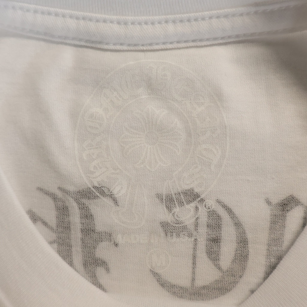 CHROME HEARTS(クロムハーツ) BACK ARCH LOGO SCROLL RABEL USA PRINT バックアーチロゴ スクロールラベル プリント ロングスリーブ 長袖Tシャツ ホワイト