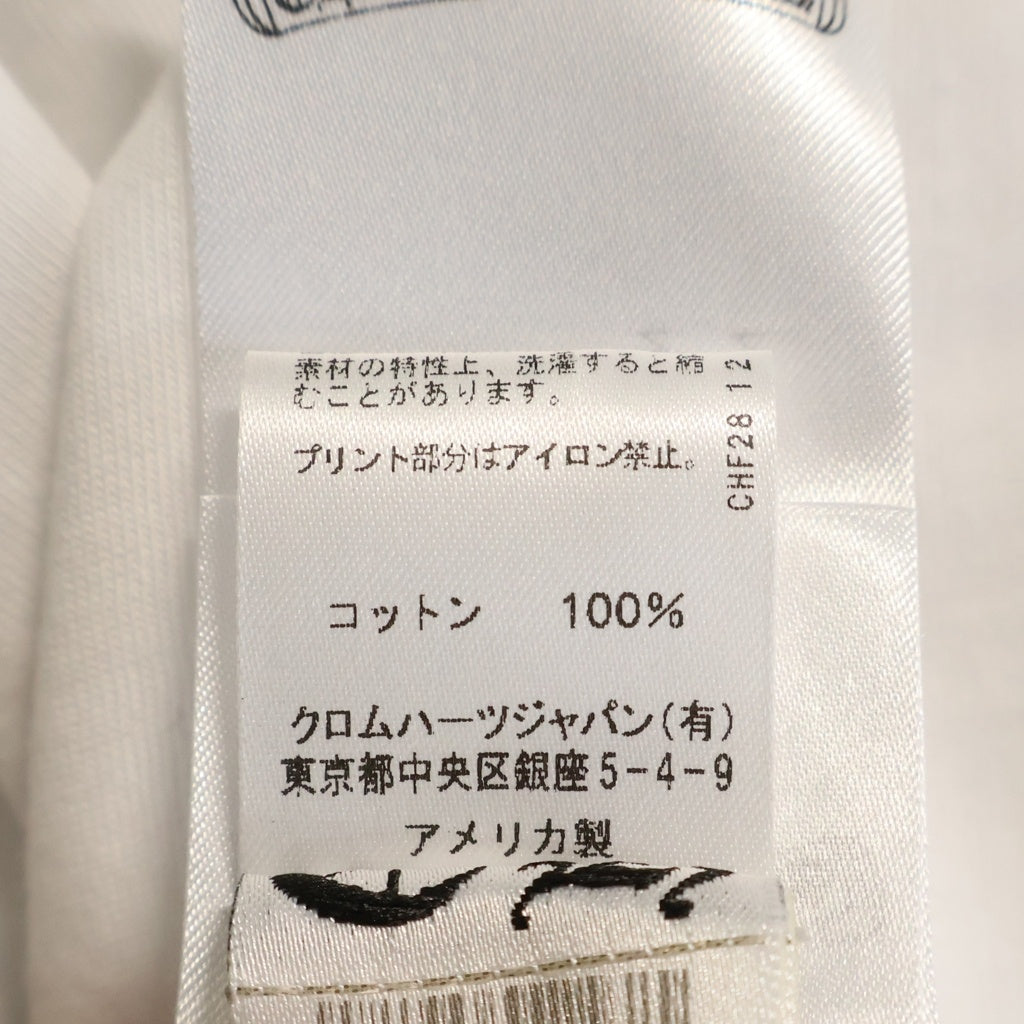 CHROME HEARTS(クロムハーツ) BACK ARCH LOGO SCROLL RABEL USA PRINT バックアーチロゴ スクロールラベル プリント ロングスリーブ 長袖Tシャツ ホワイト