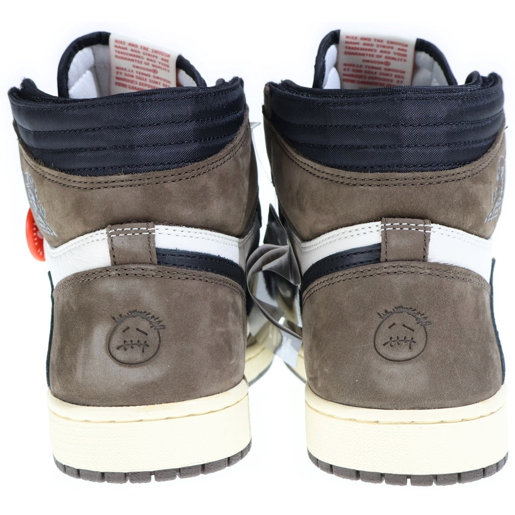 NIKE(ナイキ) ×Travis Scott Air Jordan 1 Retro High Sail/Dark Mocha CD4487-100 ×トラヴィススコット エアジョーダン1 レトロ ハイ OG TS SP ハイカットスニーカー US9/27.0cm