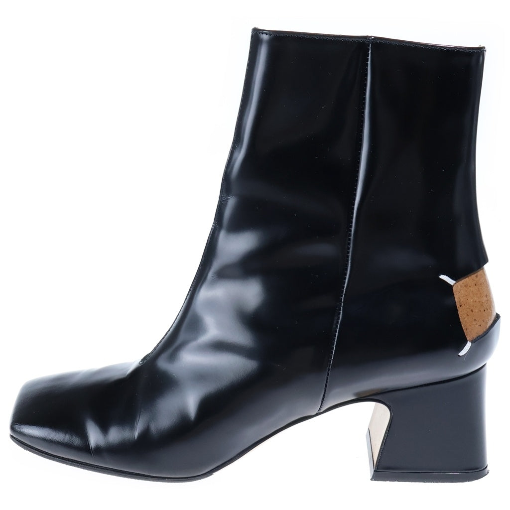 Maison Margiela(メゾンマルジェラ) Women's Black Square-Toe Ankle Boots 4ステッチ デコルティケ スクエアトゥ ブーツ ブラック