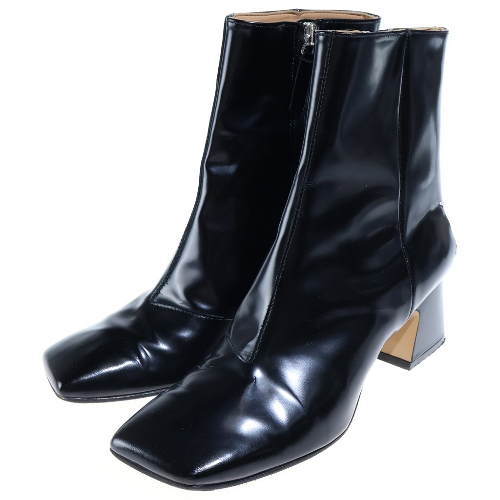 Maison Margiela(メゾンマルジェラ) Women's Black Square-Toe Ankle Boots 4ステッチ デコルティケ スクエアトゥ ブーツ ブラック
