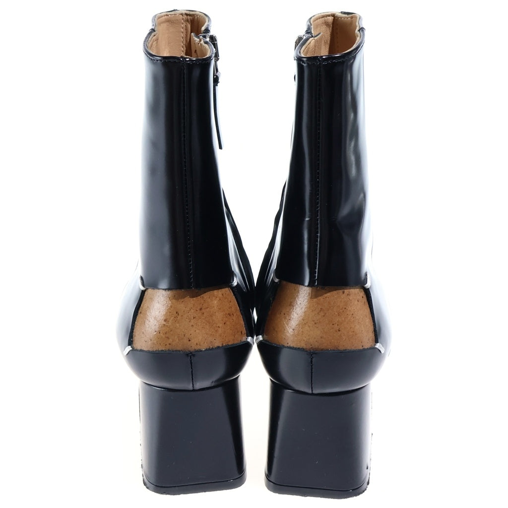 Maison Margiela(メゾンマルジェラ) Women's Black Square-Toe Ankle Boots 4ステッチ デコルティケ スクエアトゥ ブーツ ブラック