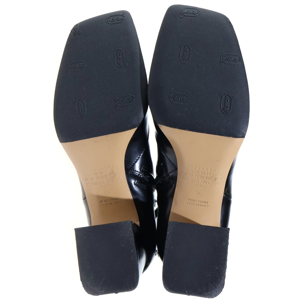 Maison Margiela(メゾンマルジェラ) Women's Black Square-Toe Ankle Boots 4ステッチ デコルティケ スクエアトゥ ブーツ ブラック