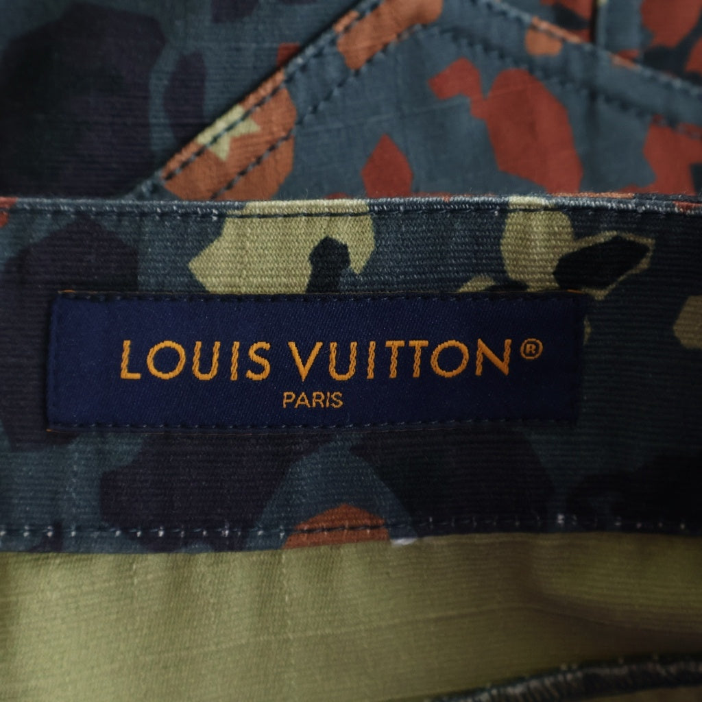 LOUIS VUITTON(ルイヴィトン) バギーショートパンツ ワイドショーツ ハーフパンツ デニム レオパード柄 マルチ RM252M YBT HTP67W