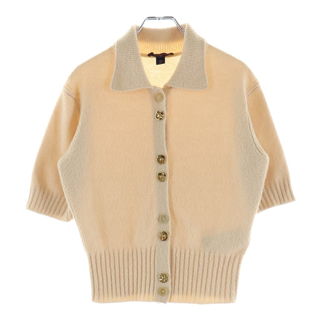 LOUIS VUITTON(ルイヴィトン) 26SS LVモノグラムボタン ニットトップ 半袖 ベージュ RW261WW SH2 FUKG13