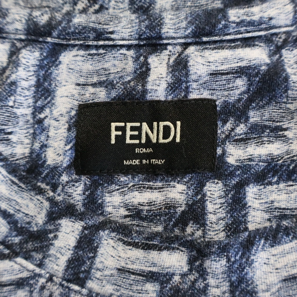 FENDI(フェンディ) 24SS FFコットン ズッカ クルーネック Tシャツ ネイビー FY0936 AR79