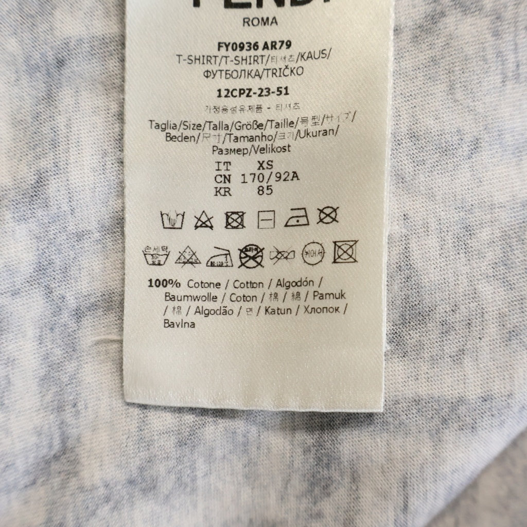 FENDI(フェンディ) 24SS FFコットン ズッカ クルーネック Tシャツ ネイビー FY0936 AR79