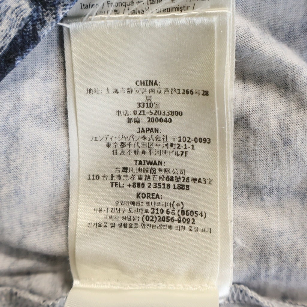 FENDI(フェンディ) 24SS FFコットン ズッカ クルーネック Tシャツ ネイビー FY0936 AR79