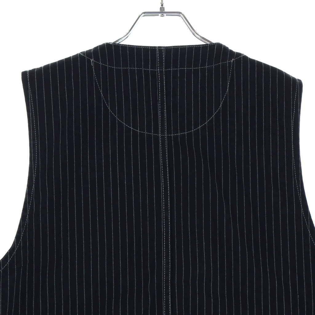 SCHOTT(ショット) OLD HICKORY DENIM VEST オールドヒッコリー デニムベスト ストライプ インディゴ ブラック 782-5957001