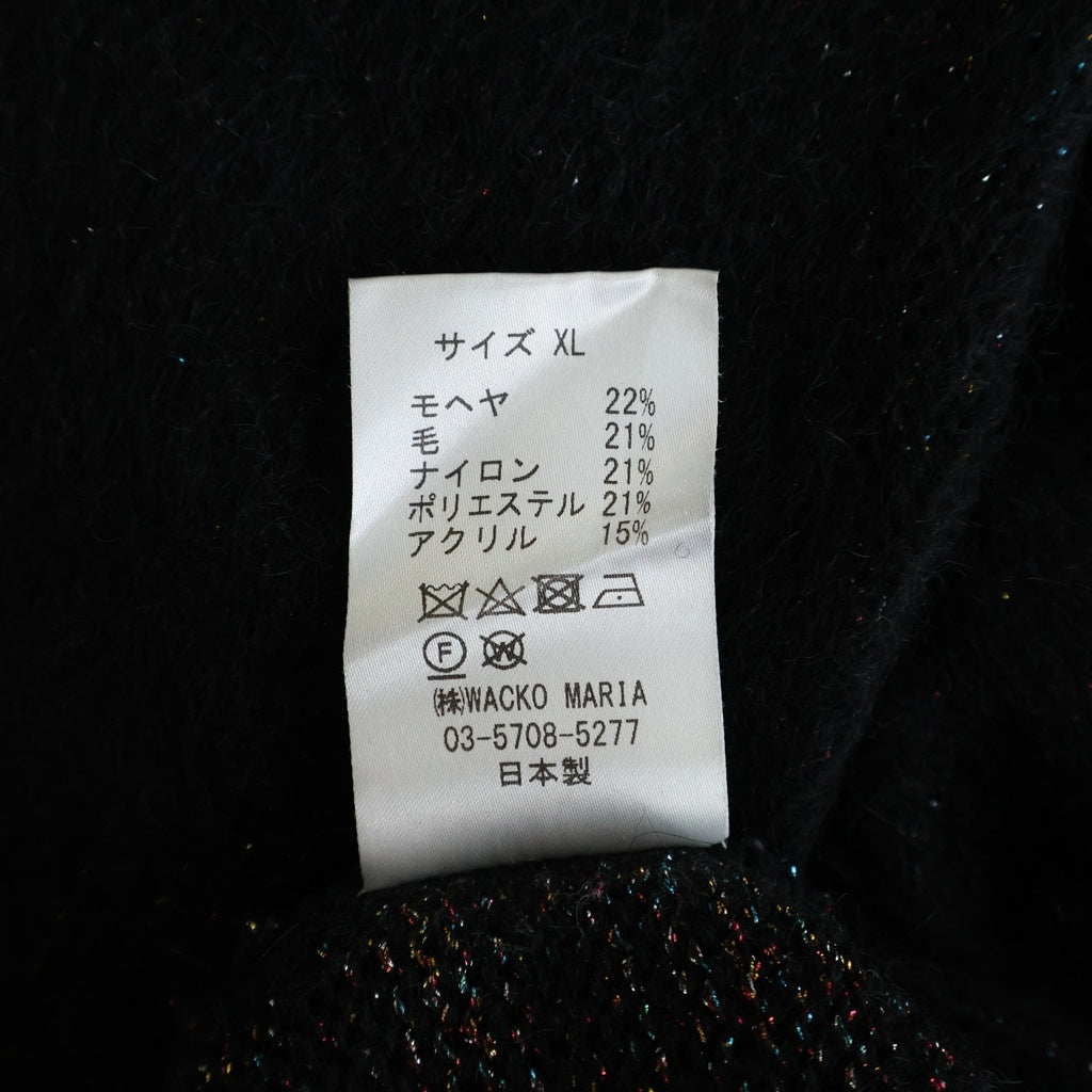 WACKO MARIA(ワコマリア) 24FW GLITTER MOHAIR KNIT SWEATER グリッター モヘア ニット ブラック