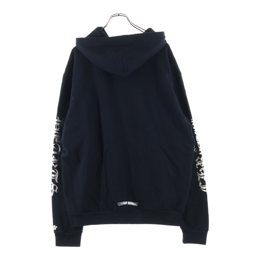 CHROME HEARTS(クロムハーツ) WHITE FOIL HOODIE アームロゴプリント プルオーバーフーディ パーカー ブラック/シルバー