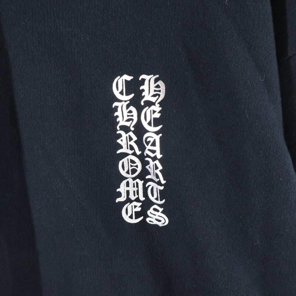 CHROME HEARTS(クロムハーツ) WHITE FOIL HOODIE アームロゴプリント プルオーバーフーディ パーカー ブラック/シルバー
