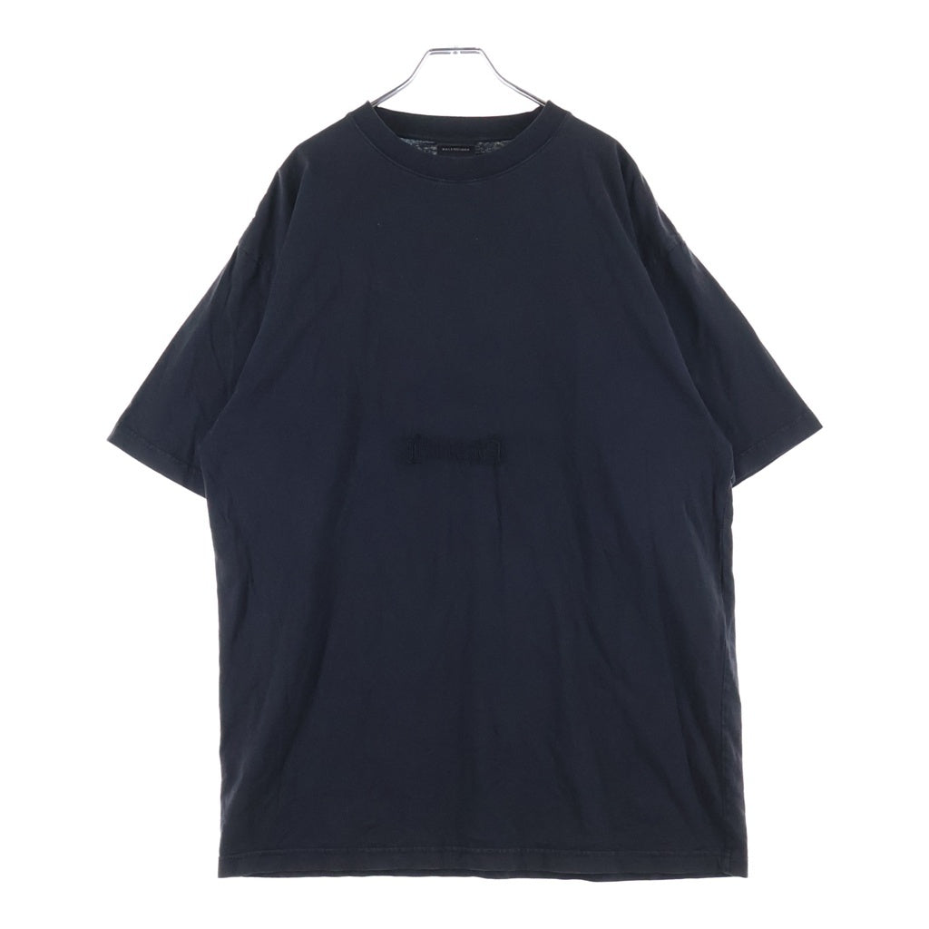 BALENCIAGA(バレンシアガ) フロントロゴ刺繍 半袖Tシャツ クルーネック ブラック 850403 TTV08