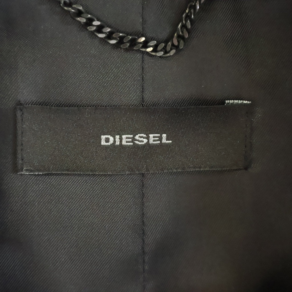 DIESEL(ディーゼル) レザー切り替え チェスターコート ウール ブラック TR750018