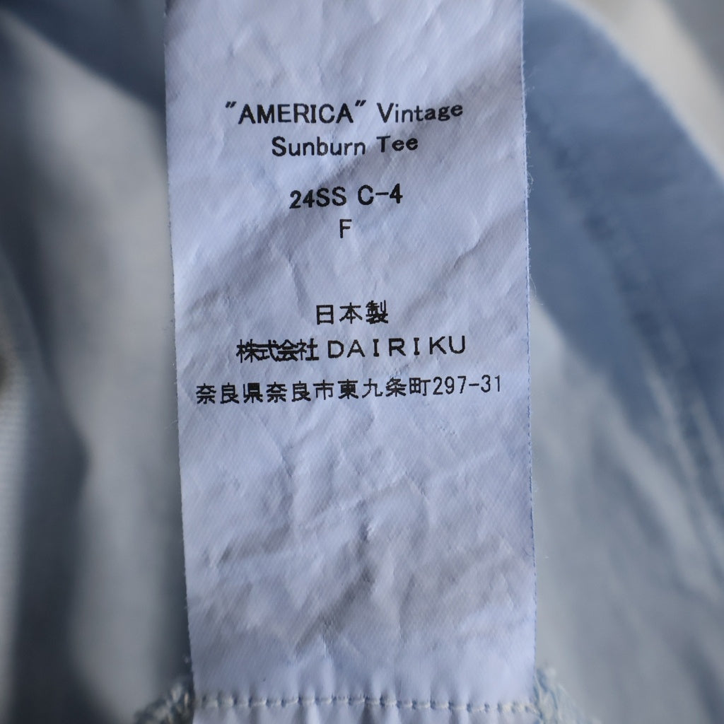 DAIRIKU(ダイリク) AMERICA Vintage Sunburn L/S Tee ヴィンテージ 長袖カットソー ロングスリーブ ライトブルー 24SS C-4
