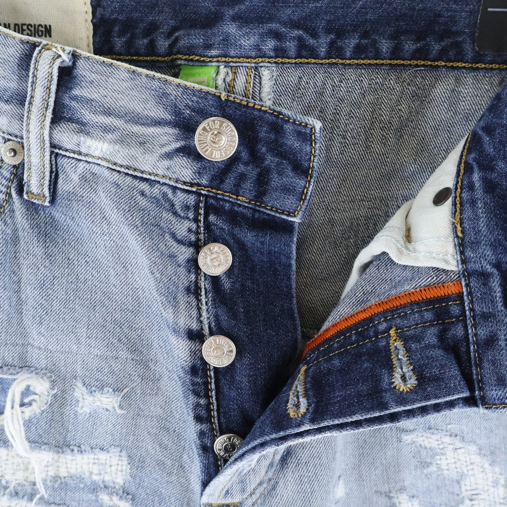 DIESEL(ディーゼル) D-FINING TAPERE ハードダメージ加工デニム パンツ インディゴ
